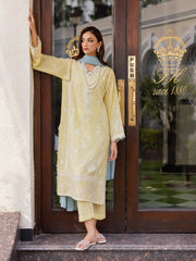 edenrobe Premium Festive Unstitched Slub Lawn 3Pc Suit EWU5V1-31246