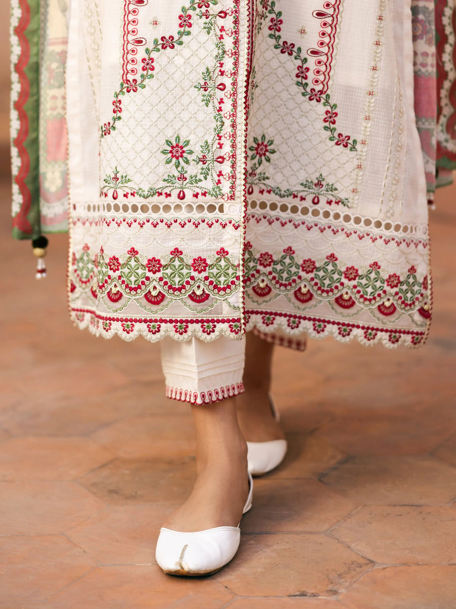 edenrobe Premium Festive Unstitched Slub Lawn 3Pc Suit EWU5V1-31247