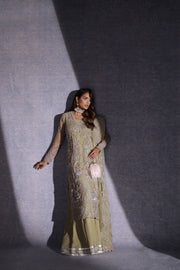 Ermina by Ezra Luxury Hand Embellished Organza Unstitched 3Pc Suit - MUSKAN