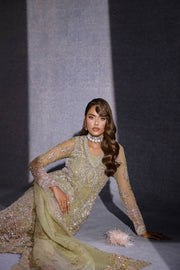 Ermina by Ezra Luxury Hand Embellished Organza Unstitched 3Pc Suit - MUSKAN