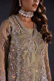Ermina by Ezra Luxury Hand Embellished Organza Unstitched 3Pc Suit - MUSKAN