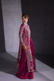 Ermina by Ezra Luxury Hand Embellished Net Unstitched 3Pc Suit - ROSE