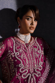 Ermina by Ezra Luxury Hand Embellished Net Unstitched 3Pc Suit - ROSE