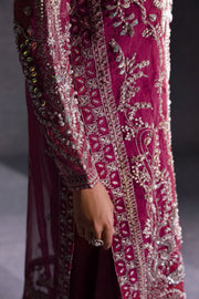 Ermina by Ezra Luxury Hand Embellished Net Unstitched 3Pc Suit - ROSE