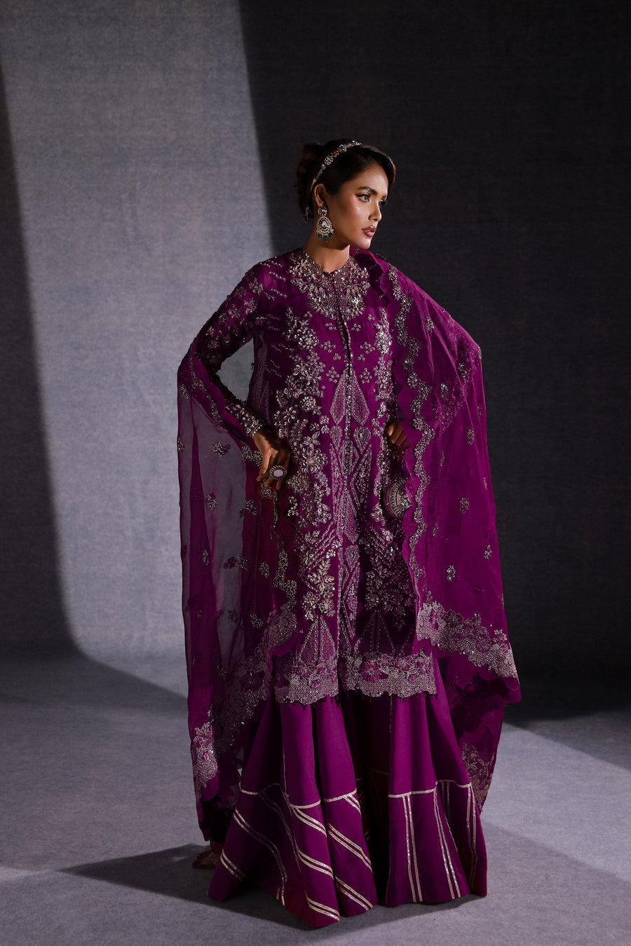 Ermina by Ezra Luxury Hand Embellished Organza Unstitched 3Pc Suit - KOYAL