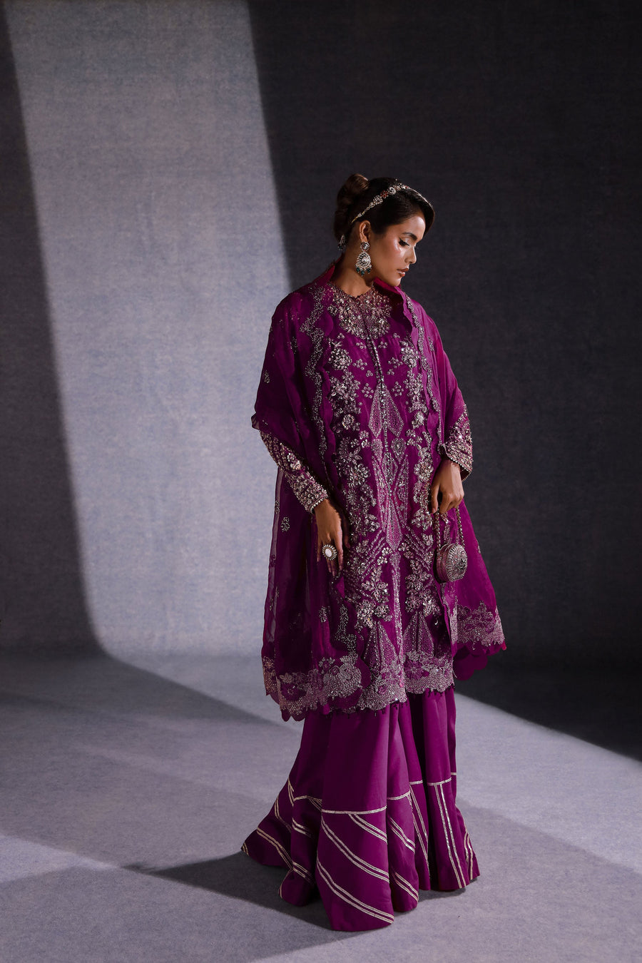 Ermina by Ezra Luxury Hand Embellished Organza Unstitched 3Pc Suit - KOYAL
