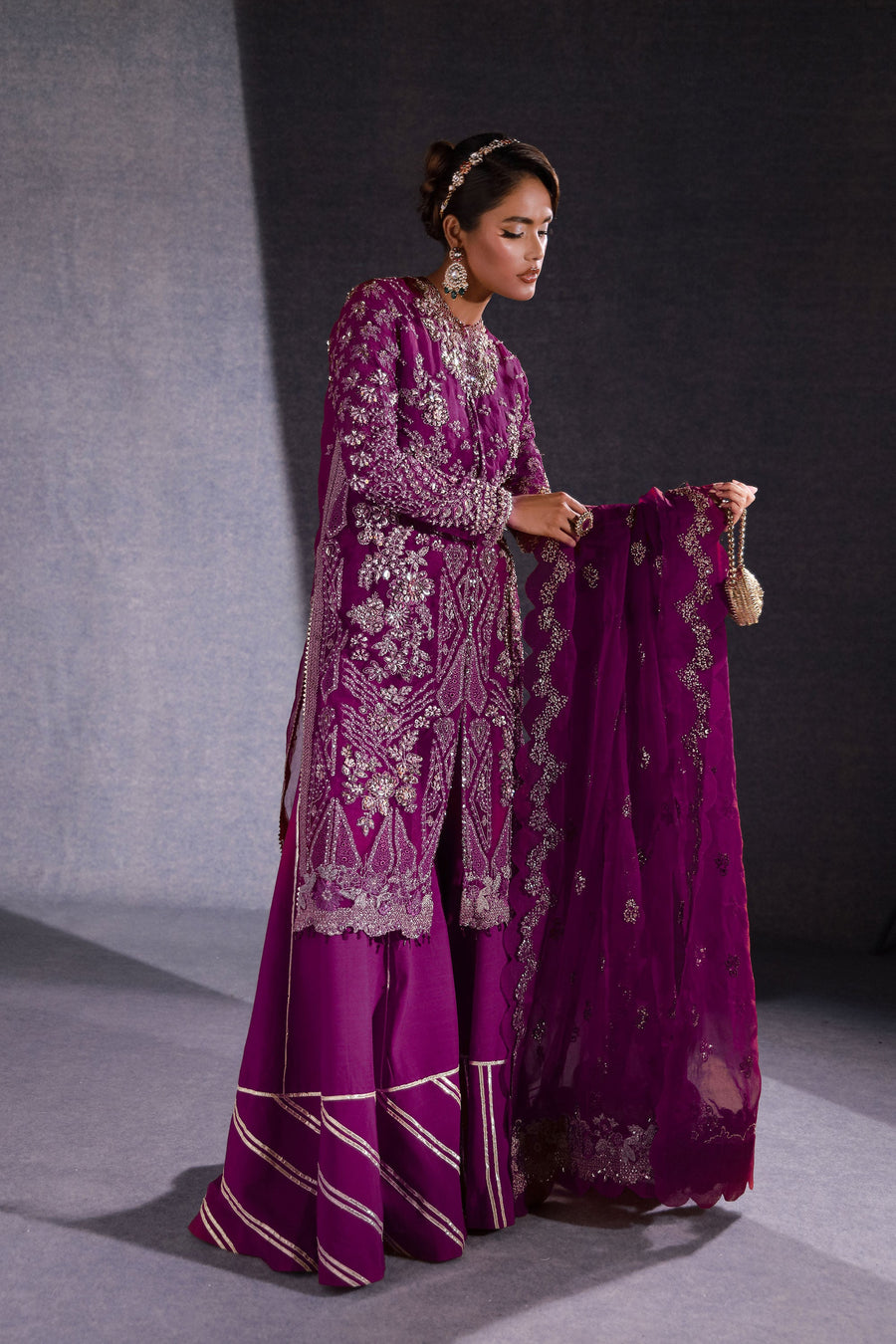 Ermina by Ezra Luxury Hand Embellished Organza Unstitched 3Pc Suit - KOYAL