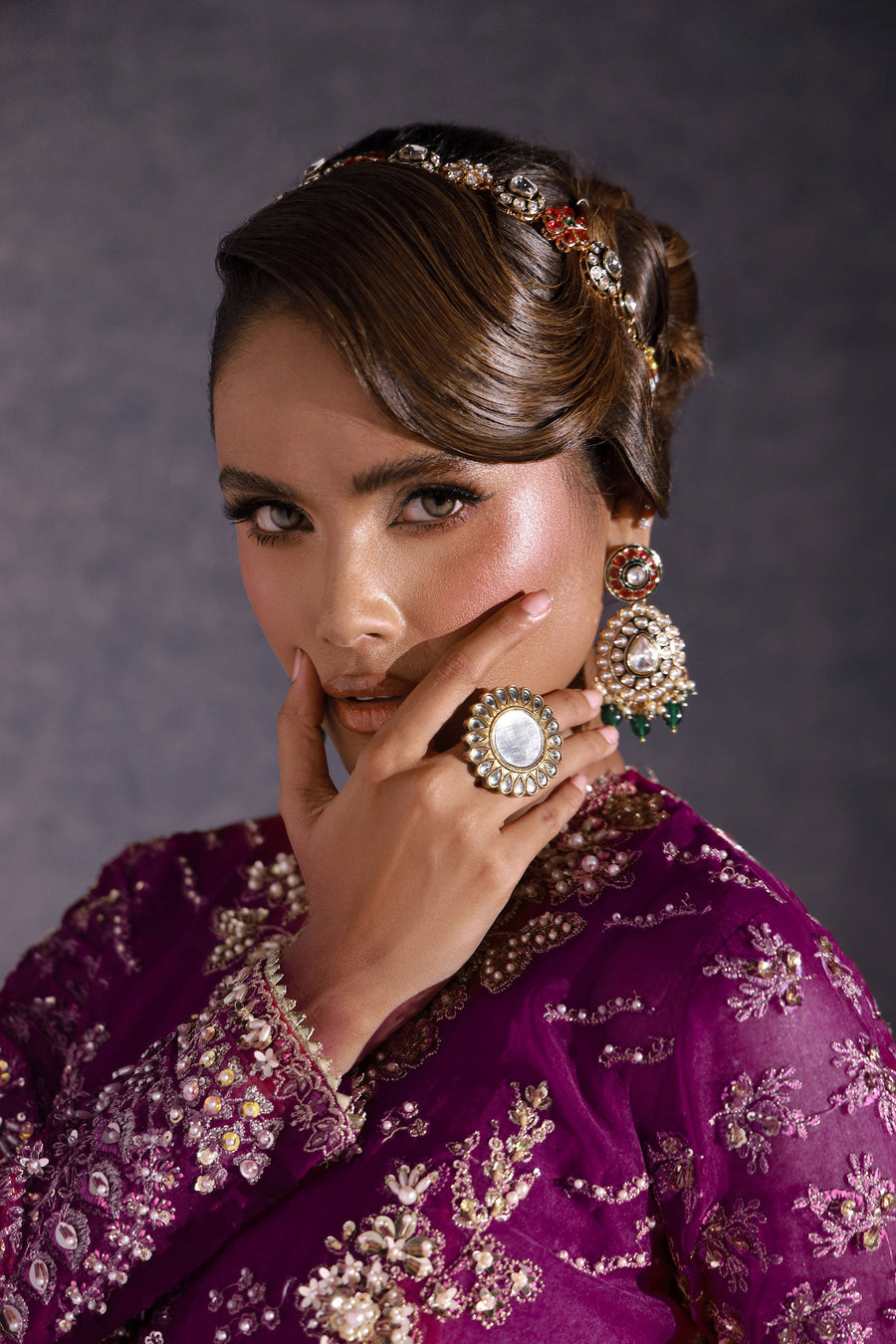 Ermina by Ezra Luxury Hand Embellished Organza Unstitched 3Pc Suit - KOYAL