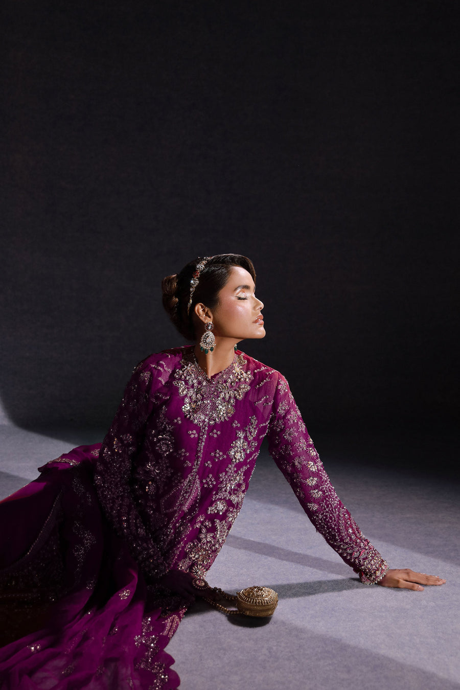 Ermina by Ezra Luxury Hand Embellished Organza Unstitched 3Pc Suit - KOYAL