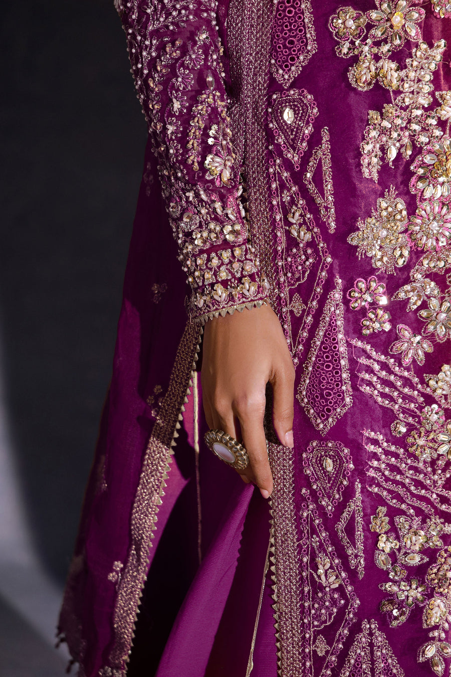 Ermina by Ezra Luxury Hand Embellished Organza Unstitched 3Pc Suit - KOYAL