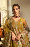 Fabiha Fatima Mehar-o-Maah Embroidered Organza Unstitched 3Pc Suit - AMBER