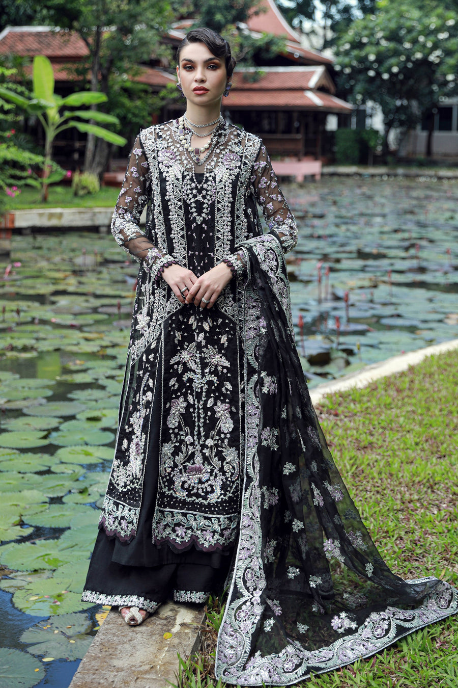 Ermina by Ezra Luxury Hand Embellished Net Unstitched 3Pc Suit D-05 NOOR