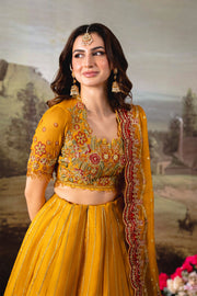 Neeshay Dastaan Embroidered Chiffon Unstitched 3Pc Suit - Zarafshaan