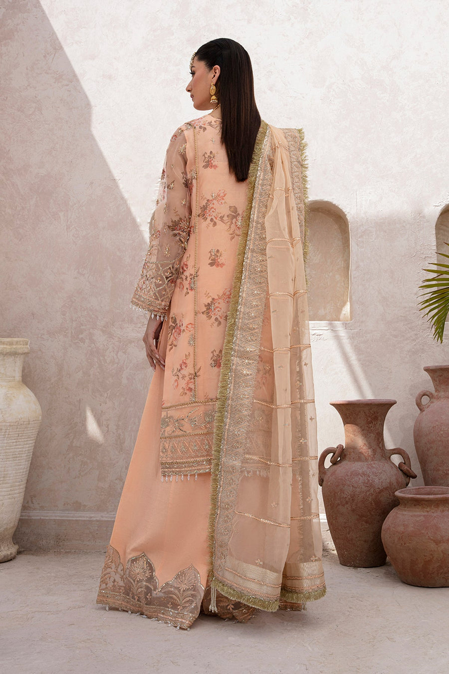 Zarposh Jahanara Festive Embroidered Organza Unstitched 3Pc Suit - NURI