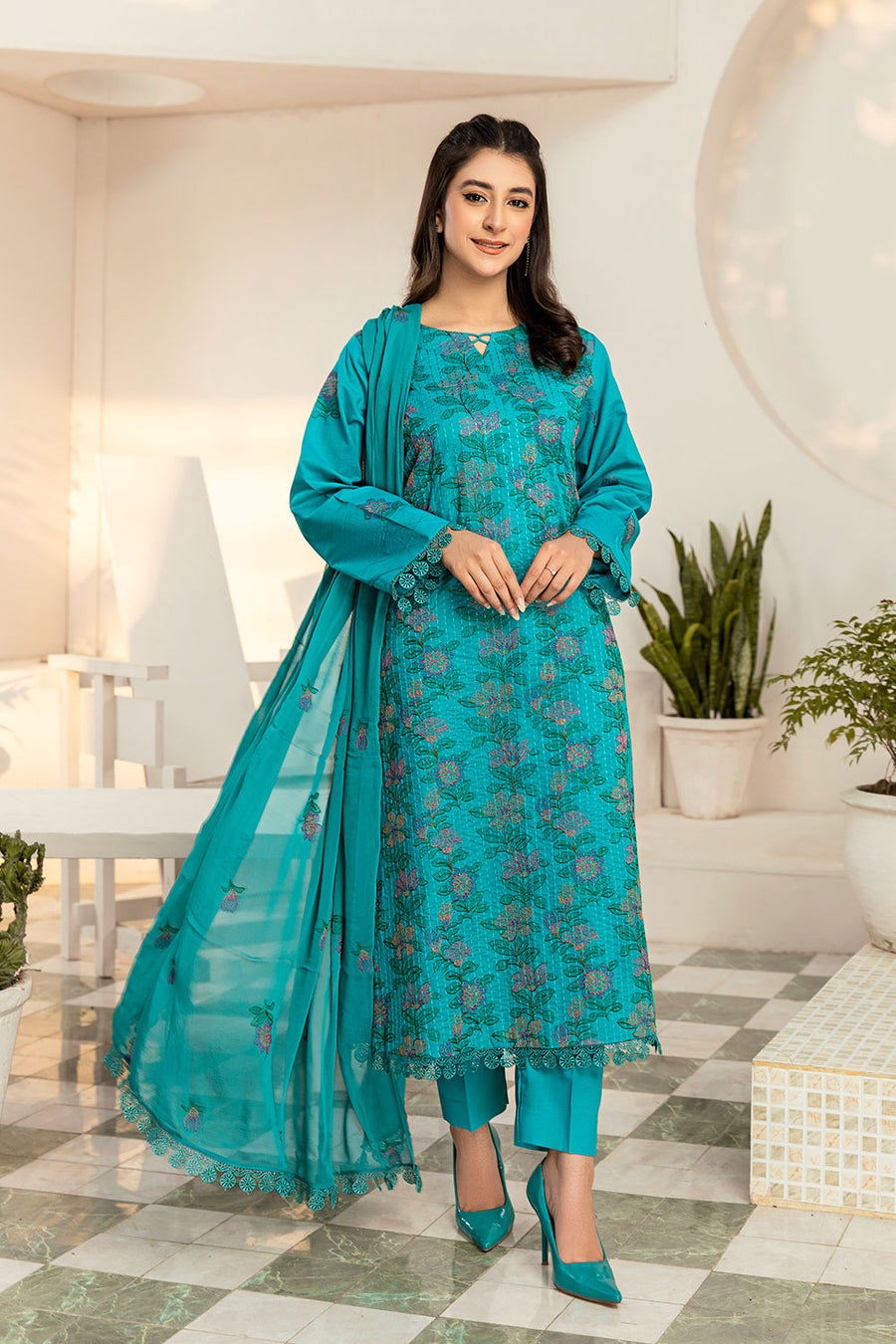 GSC-06 - SAFWA GARNET 3-PIECE EMBROIDERED COLLECTION VOL 01