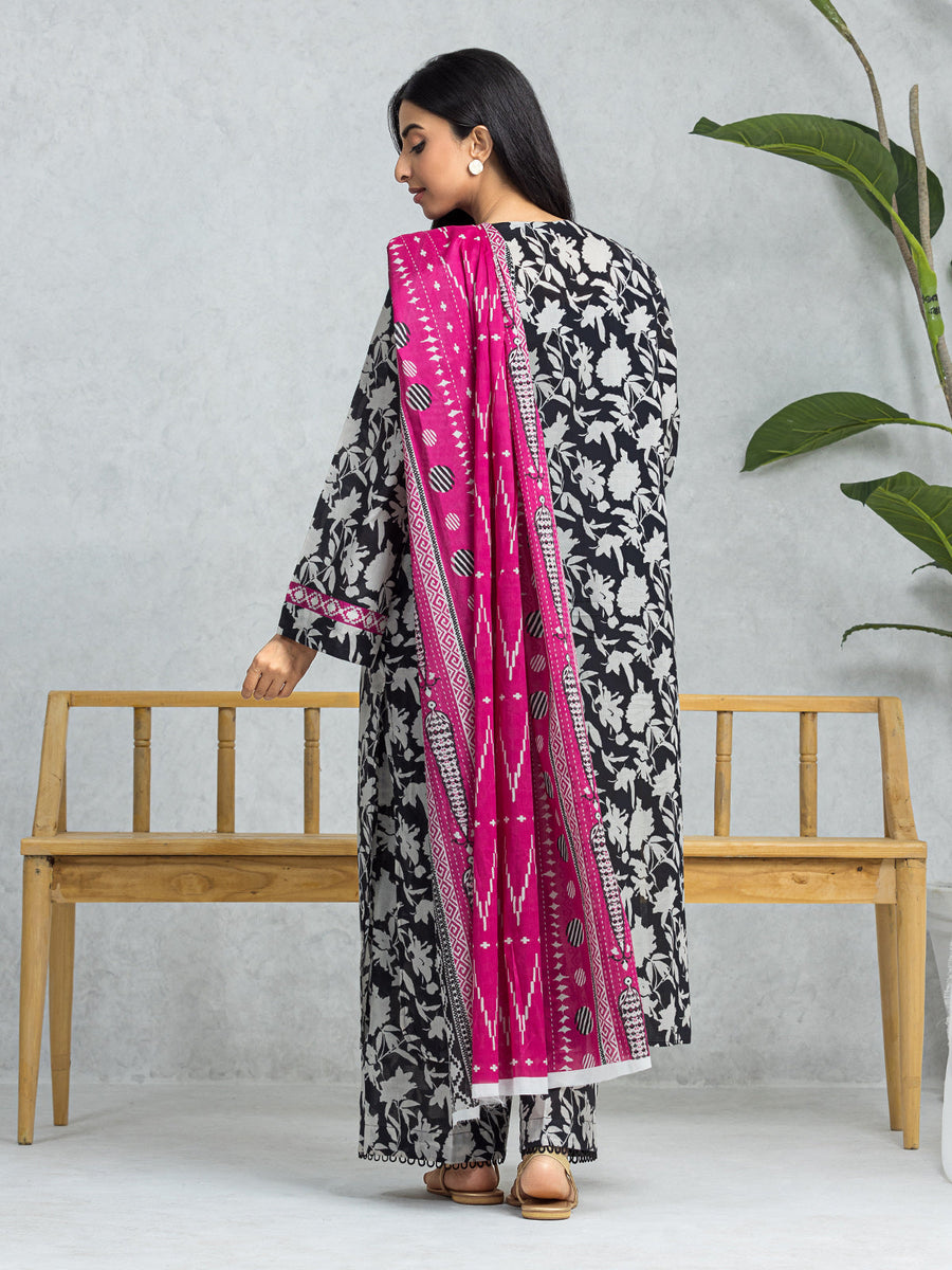 edenrobe Allure Lawn Unstitched Printed 3Pc Suit EWU24A1-29009