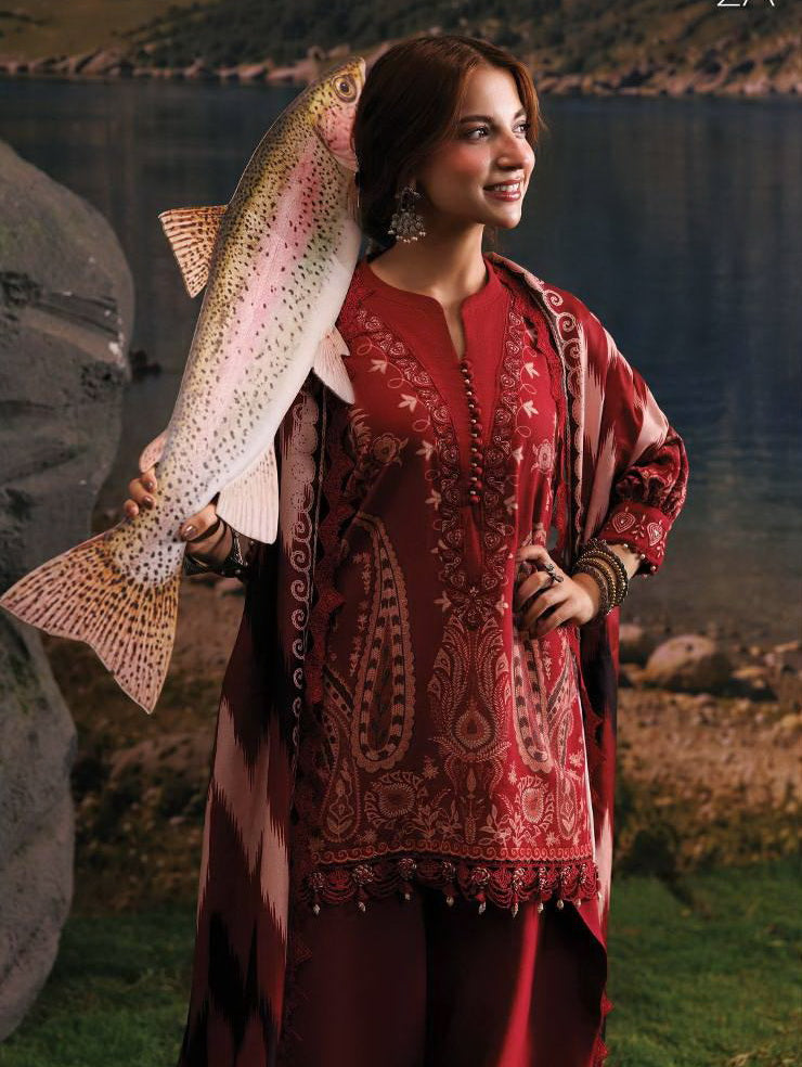 Maria B MBasics Embroidered Slub Khaddar Unstitched 3Pc Suit MB-CUSV15-02A