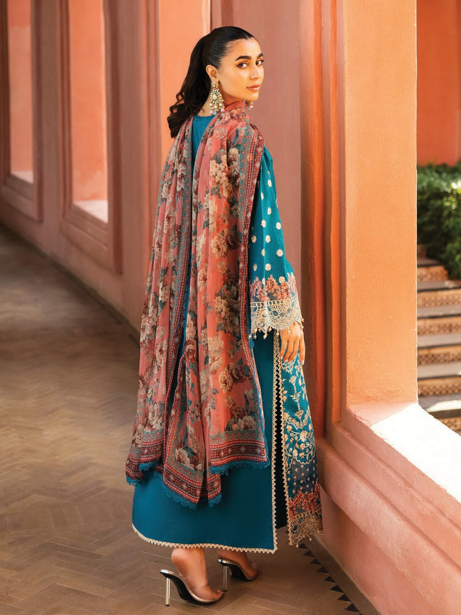 Zainab Chottani Embroidered Chikankari Lawn Unstitched 3Pc Suit D-02A Izrah