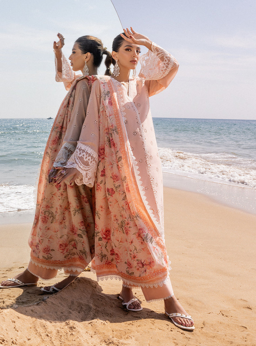 Zainab Chottani Embroidered Chikankari Lawn Unstitched 3Pc Suit D-02A Nora