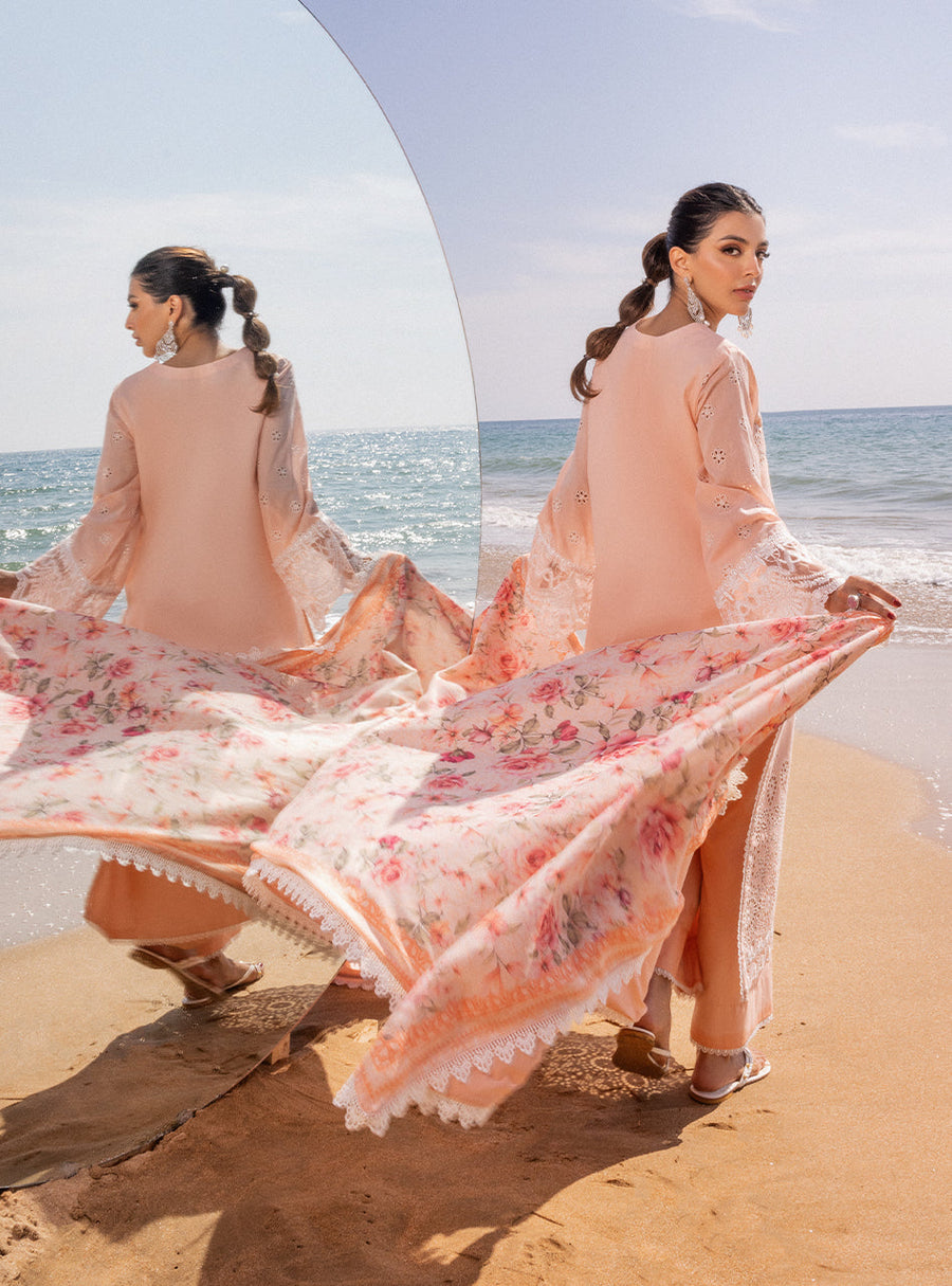 Zainab Chottani Embroidered Chikankari Lawn Unstitched 3Pc Suit D-02A Nora