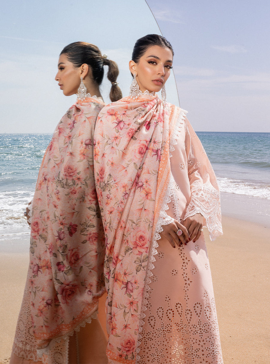 Zainab Chottani Embroidered Chikankari Lawn Unstitched 3Pc Suit D-02A Nora