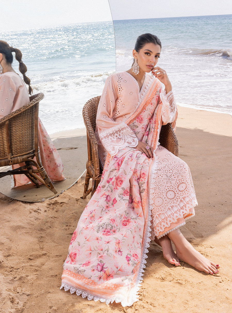 Zainab Chottani Embroidered Chikankari Lawn Unstitched 3Pc Suit D-02A Nora