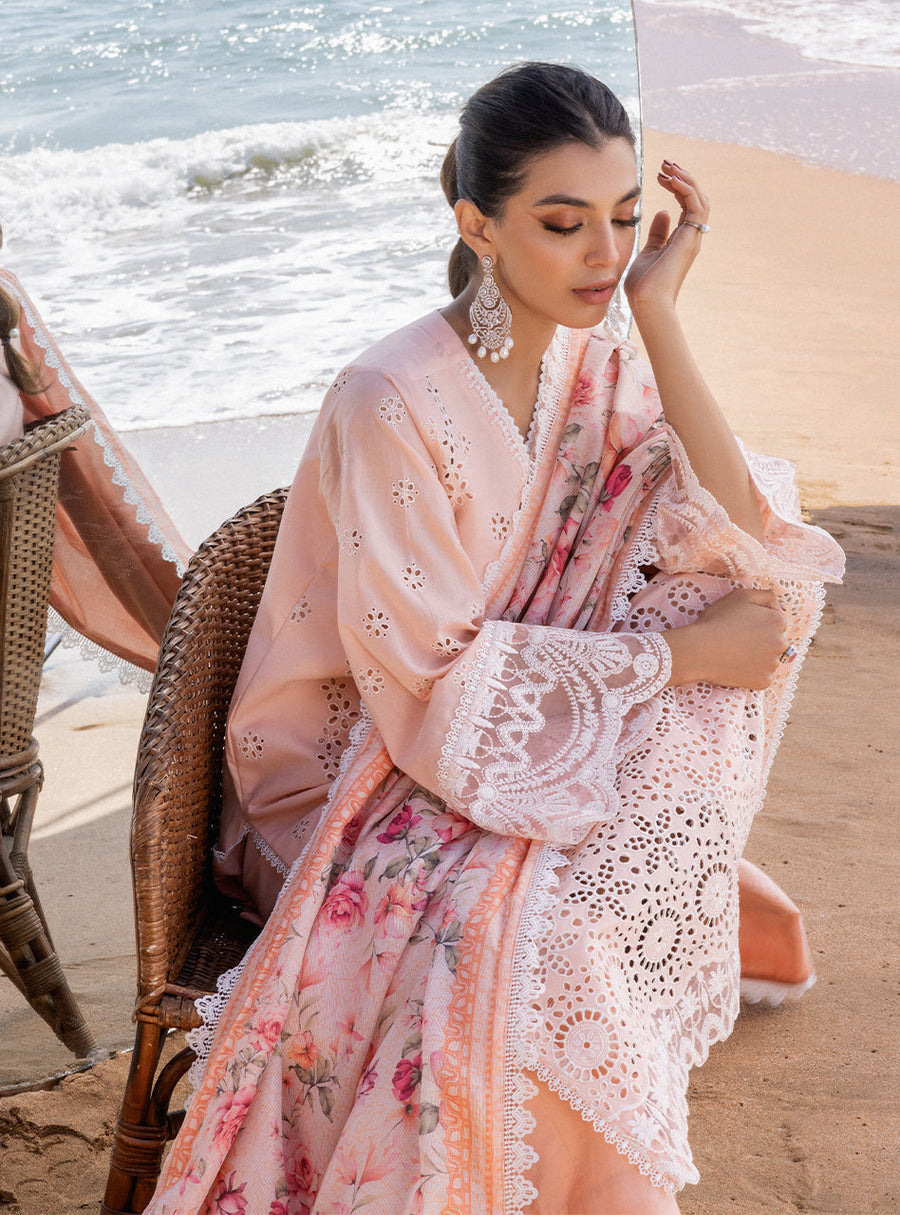 Zainab Chottani Embroidered Chikankari Lawn Unstitched 3Pc Suit D-02A Nora