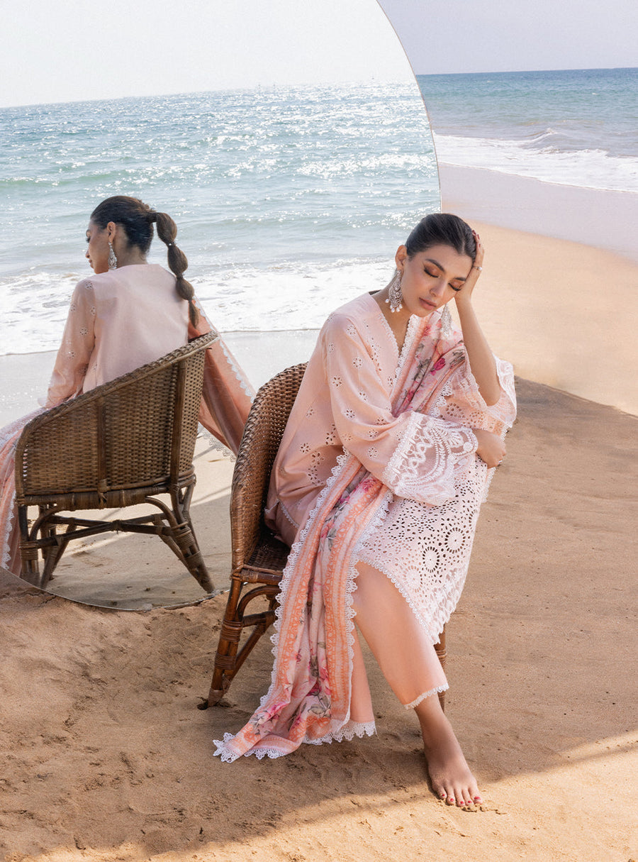 Zainab Chottani Embroidered Chikankari Lawn Unstitched 3Pc Suit D-02A Nora