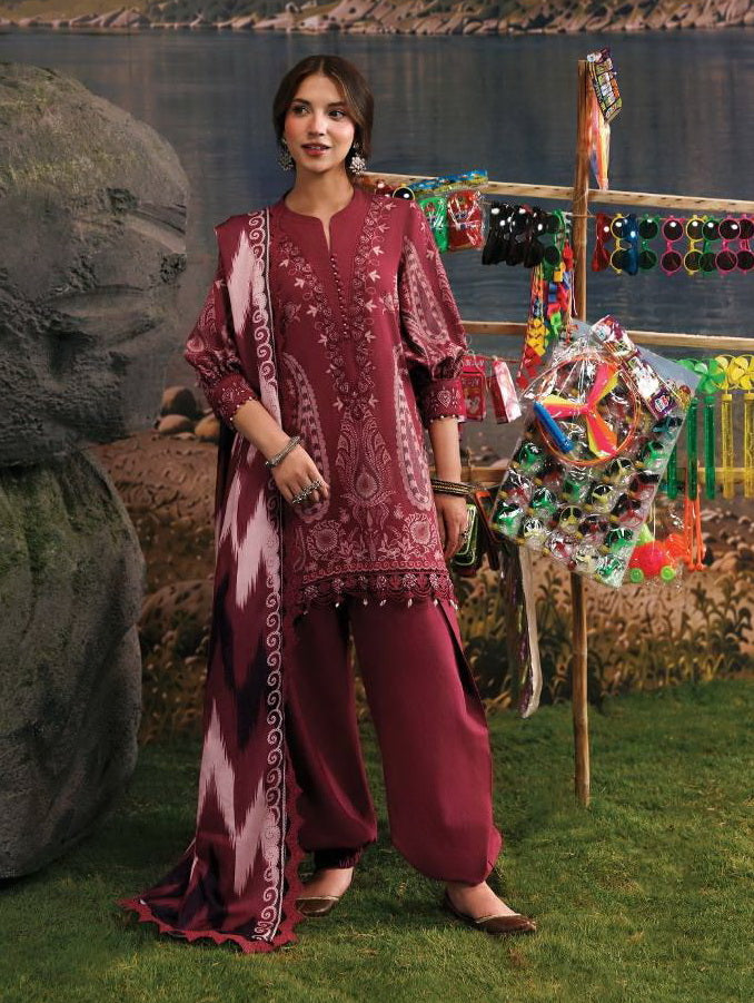 Maria B MBasics Embroidered Slub Khaddar Unstitched 3Pc Suit MB-CUSV15-02A