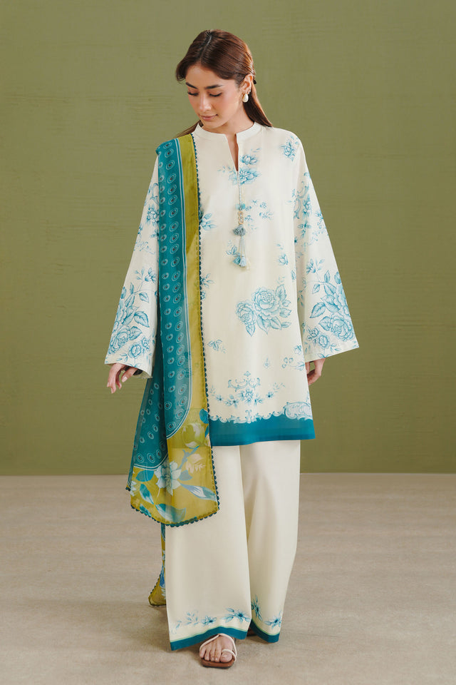 Coco by Zara Shahjahan Prints Unstitched Lawn 3Pc Suit D-02A Riya