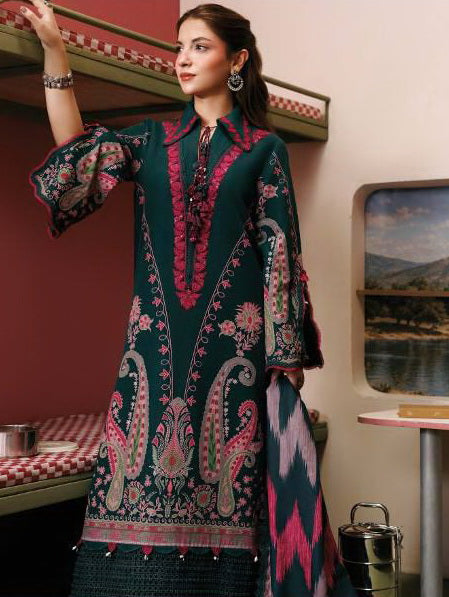 Maria B MBasics Embroidered Slub Khaddar Unstitched 3Pc Suit MB-CUSV15-02B