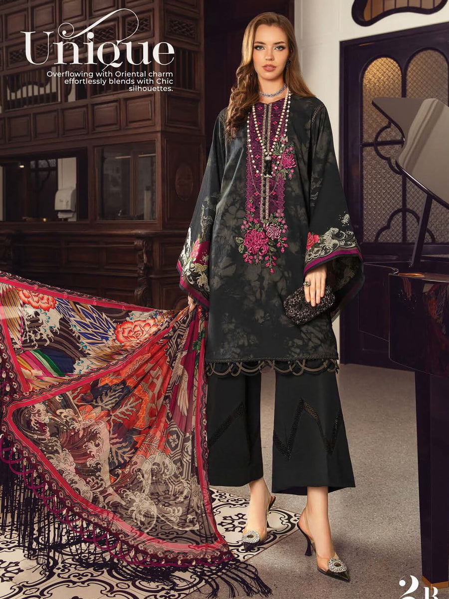 Maria B Mprints Fall Edit Unstitched Cambric 3Pc Suit MPT-1902-B