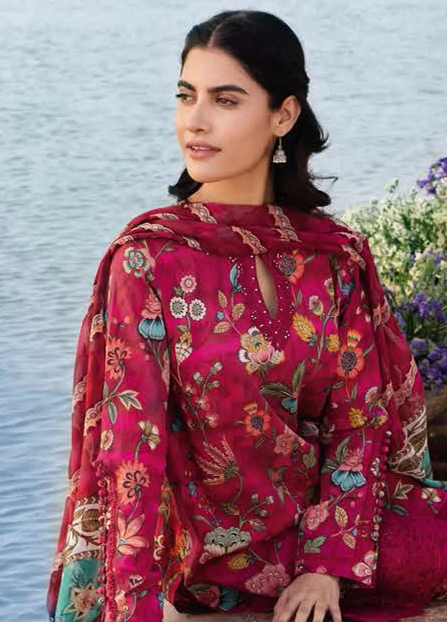 Maria.B M.Basics Embroidered Lawn Unstitched 3Pc Suit MB-02B