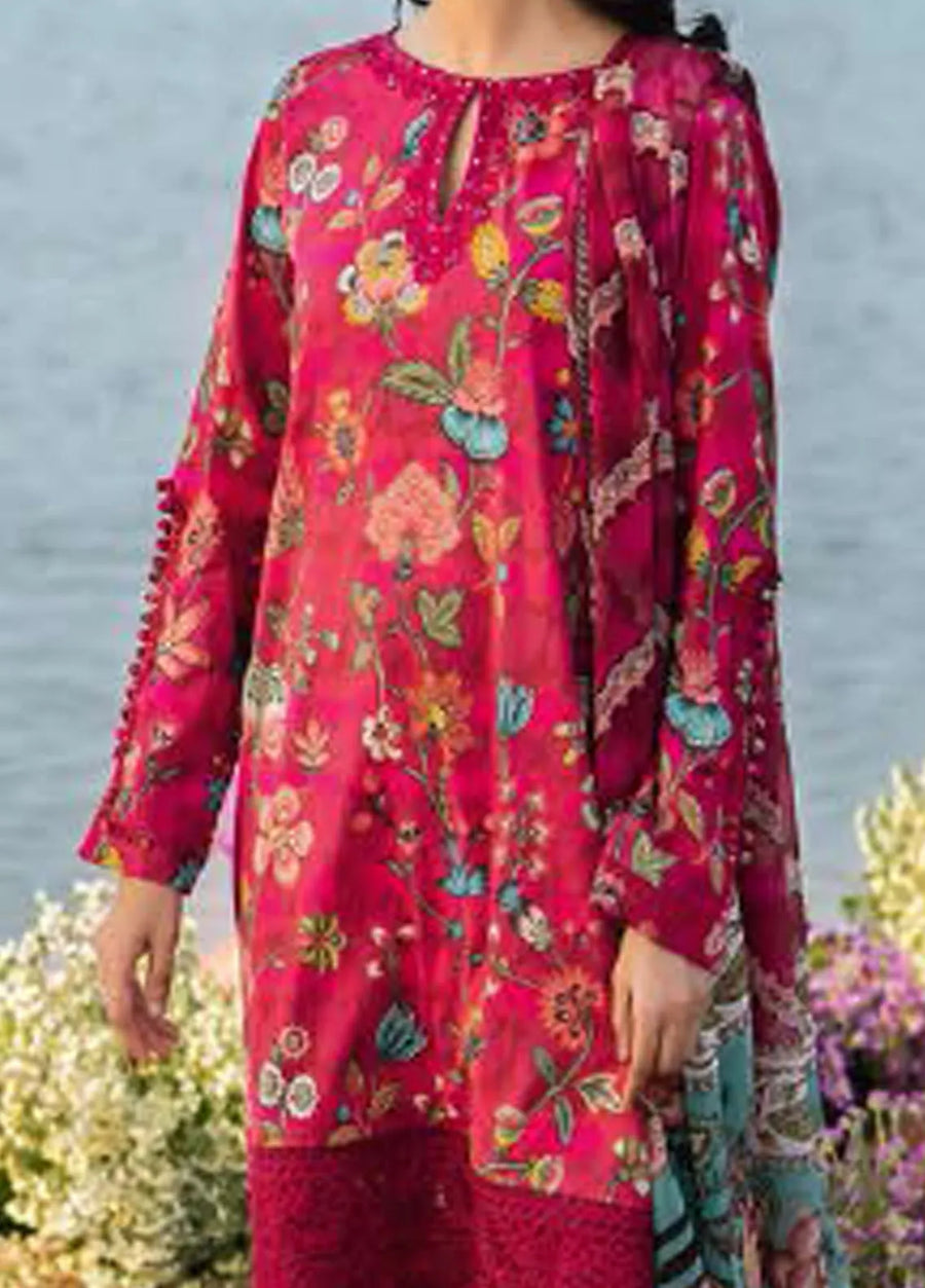 Maria.B M.Basics Embroidered Lawn Unstitched 3Pc Suit MB-02B