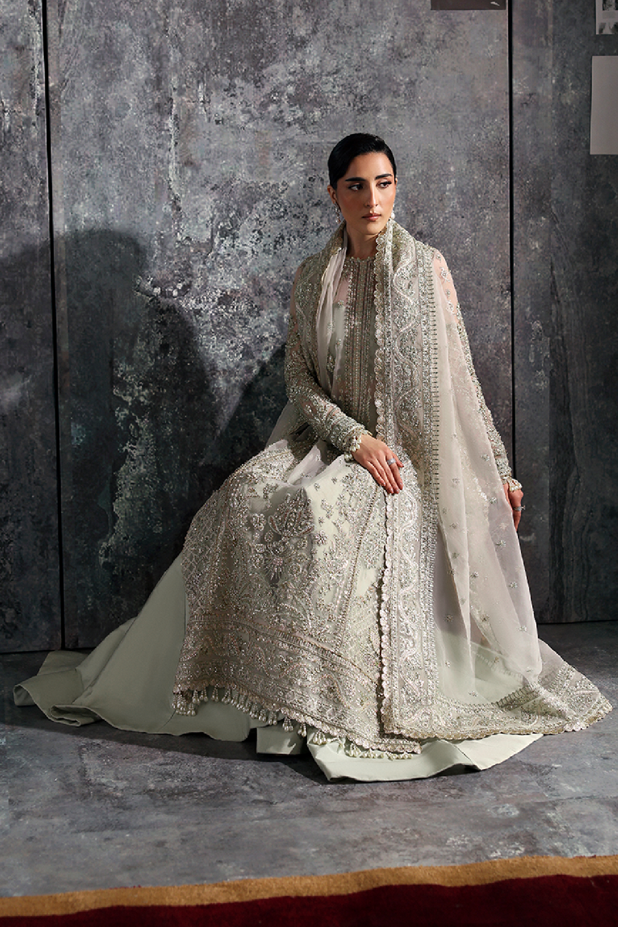 Zarposh Seraphine Embroidered Organza Unstitched 3Pc Suit - HALO