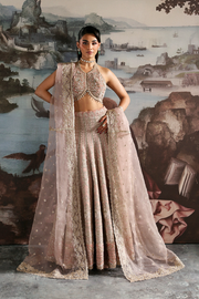Zarposh Seraphine Embroidered Organza Unstitched 3Pc Suit - CELESTE