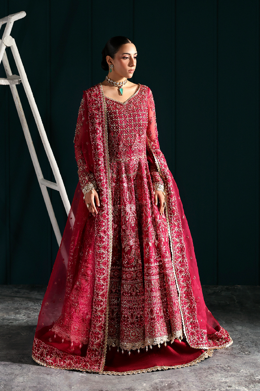Zarposh Seraphine Embroidered Organza Unstitched 3Pc Suit - MIRAGE