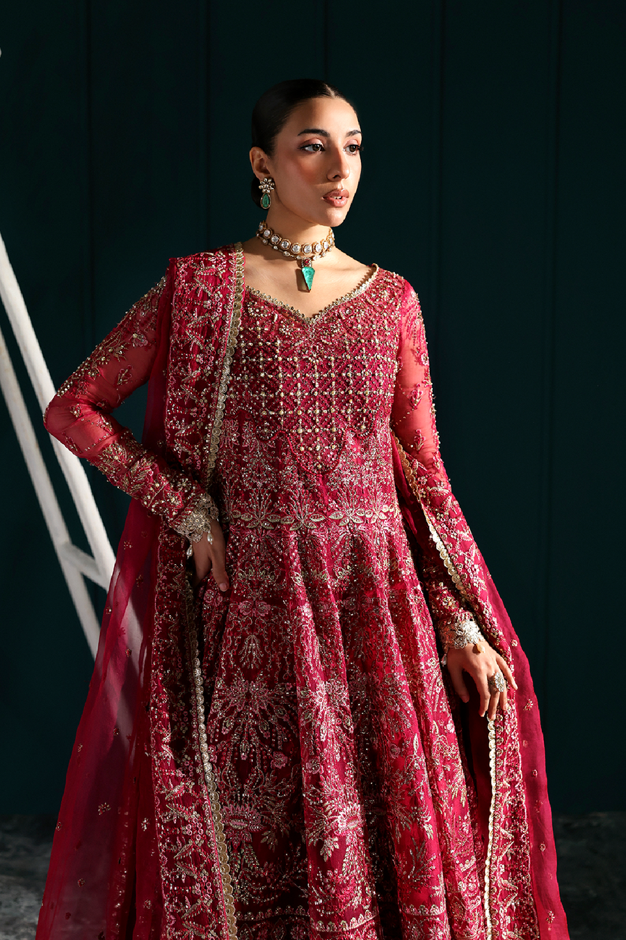 Zarposh Seraphine Embroidered Organza Unstitched 3Pc Suit - MIRAGE
