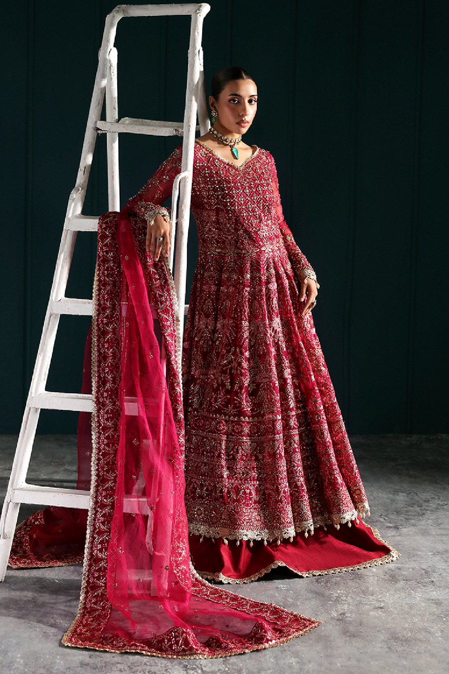 Zarposh Seraphine Embroidered Organza Unstitched 3Pc Suit - MIRAGE