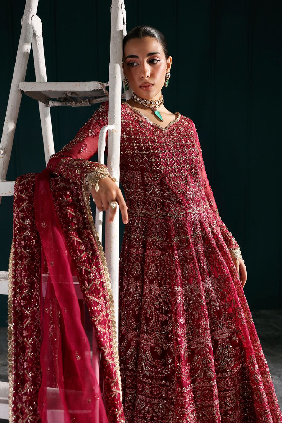 Zarposh Seraphine Embroidered Organza Unstitched 3Pc Suit - MIRAGE