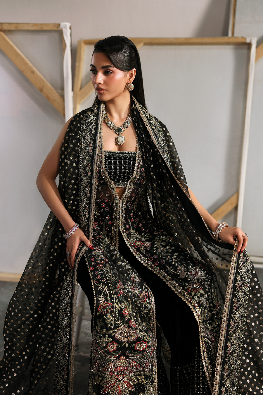 Zarposh Seraphine Embroidered Organza Unstitched 3Pc Suit - SORREL
