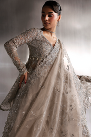 Zarposh Seraphine Embroidered Organza Unstitched 3Pc Suit - NOVELLE