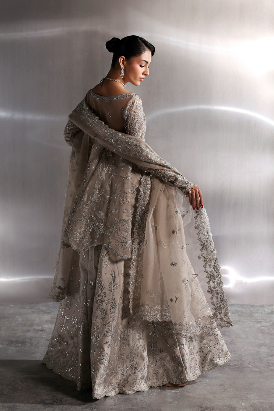 Zarposh Seraphine Embroidered Organza Unstitched 3Pc Suit - NOVELLE