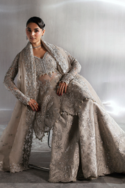 Zarposh Seraphine Embroidered Organza Unstitched 3Pc Suit - NOVELLE