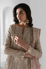 Zarposh Seraphine Embroidered Organza Unstitched 3Pc Suit - Ember