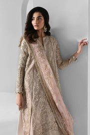 Zarposh Seraphine Embroidered Organza Unstitched 3Pc Suit - Ember