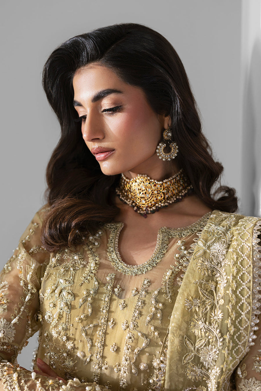 Zarposh Seraphine Embroidered Organza Unstitched 3Pc Suit - Elixir
