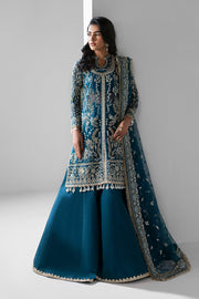 Zarposh Seraphine Embroidered Organza Unstitched 3Pc Suit - Twilight