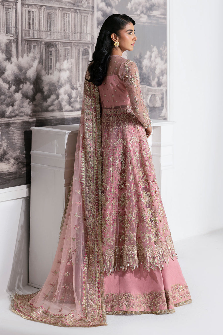 Zarposh Seraphine Embroidered Net Unstitched 3Pc Suit - Aurora