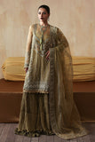 Zarposh Jahanara Festive Embroidered Organza Unstitched 3Pc Suit - Zarqash